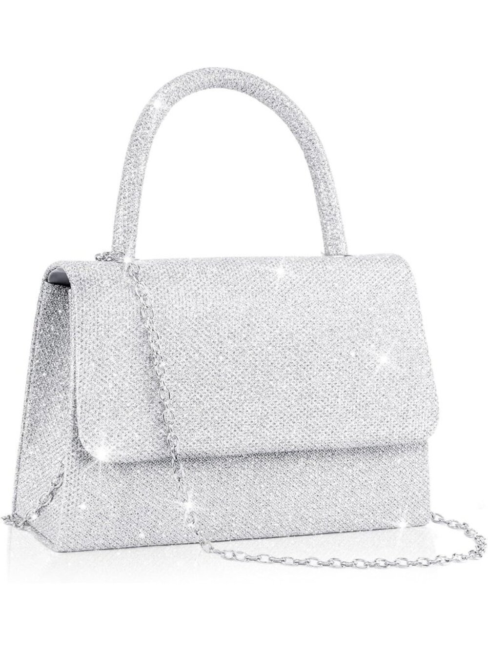 Glitter Evening Clutch Purse with Chain - Stylish Handbag for Party, Prom